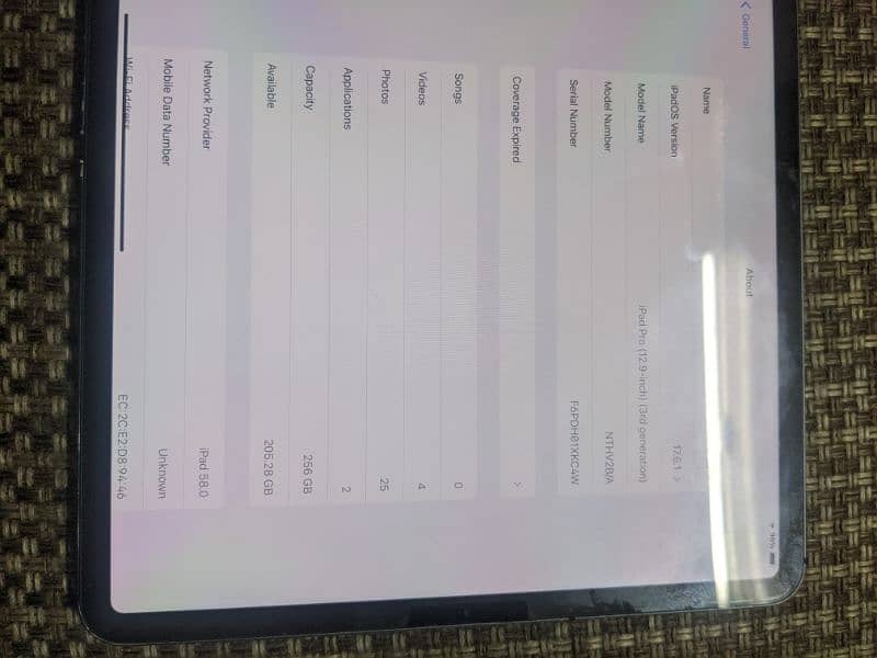 ipad pro 12.9 wifi+cellular 2 months sim time 2