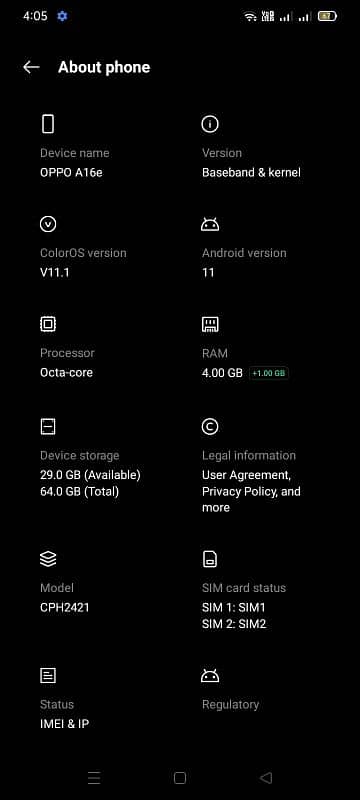 oppo A16e 4gb 64gb 2