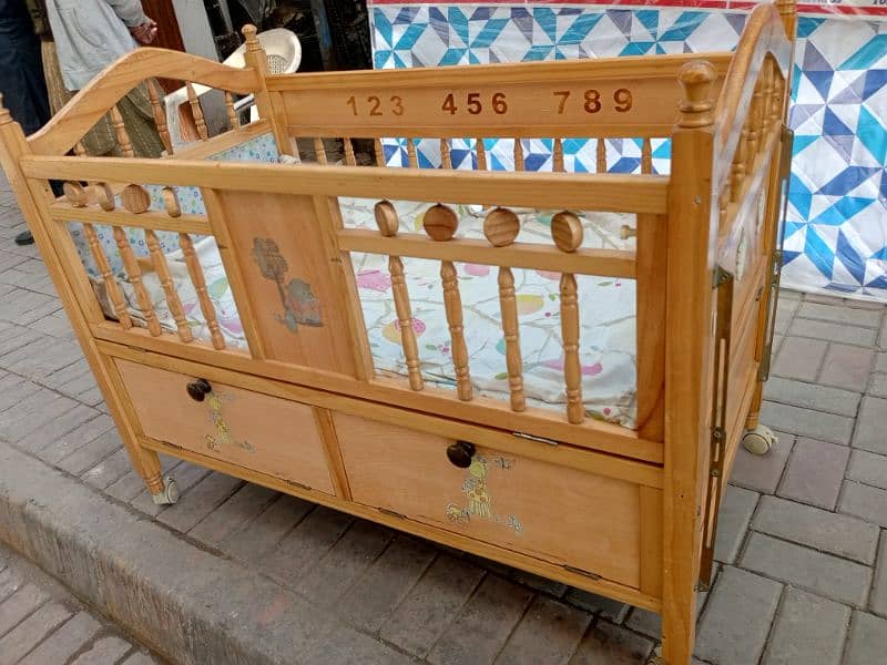 used baby cot with mattress 4