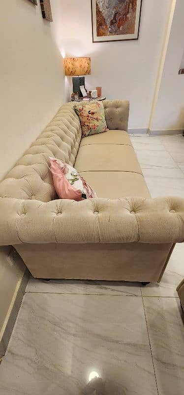 imported Chester cream sofa set 4 seater 8