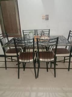 6 chairs dinning glads table