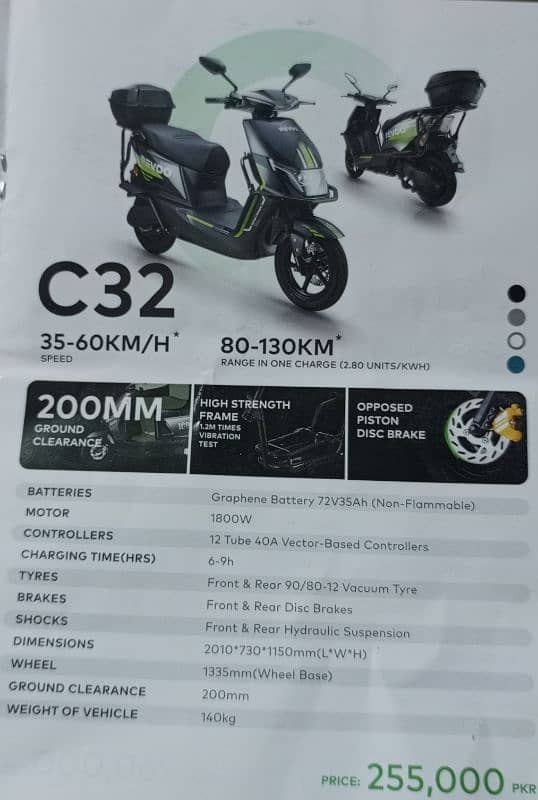 Revoo Scooty Motor 1800 72w36Ah 0