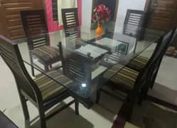 6 seater wooden dininh table