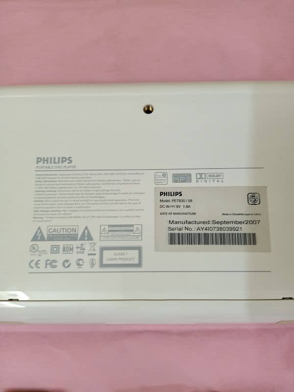 Philips Portable DVD player (PET-830/98) Limited Edition 8.5" Screen 5