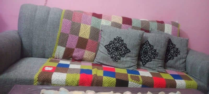 2 sofa 3 + 3 with 6 cushions contact on 03264826881 4