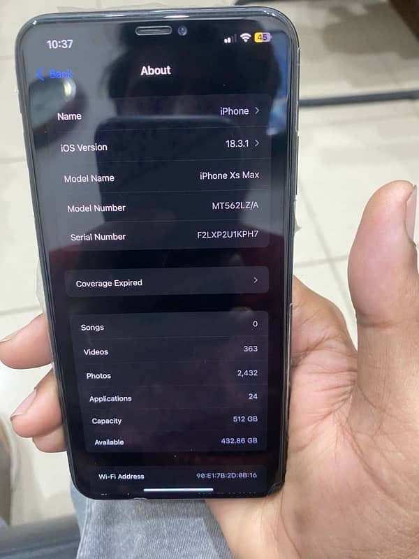 IPHONE XS MAX 512GB PTA APPROVED 2