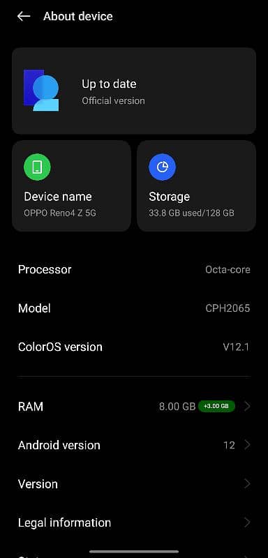 Oppo reno4 z 5g Dual sim pta Approved 1