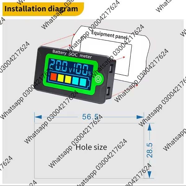 SOC Meter car  Battery Capacity Indicator DC Voltmeter 8-100V Lead A 9