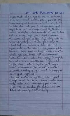 Hand writing assignment