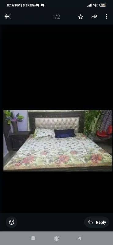 wooden king size bed in very good condition no 03084040598 1