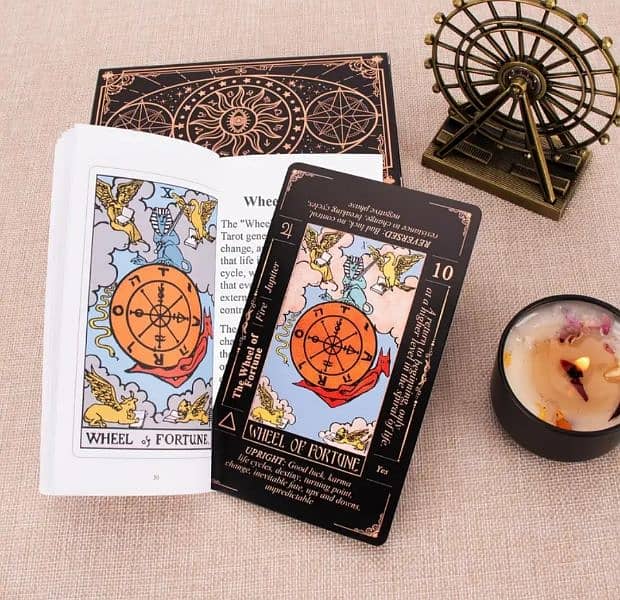 Set of 78 Classic Tarot Cards with Meanings, GuideBook & Storage Bag 4