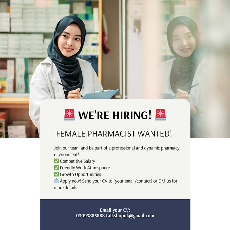 Female Pharmacist Wanted! 0