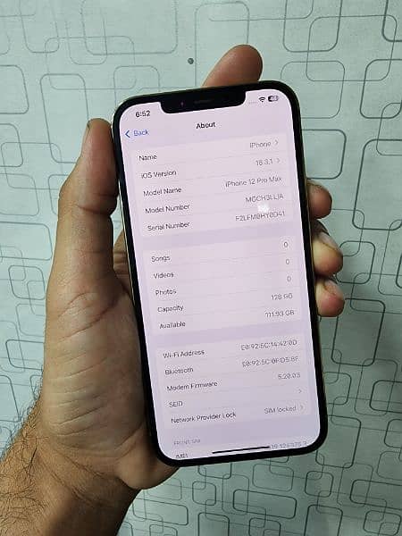 Iphone 12 Pro Max 128GB Full sim time 5