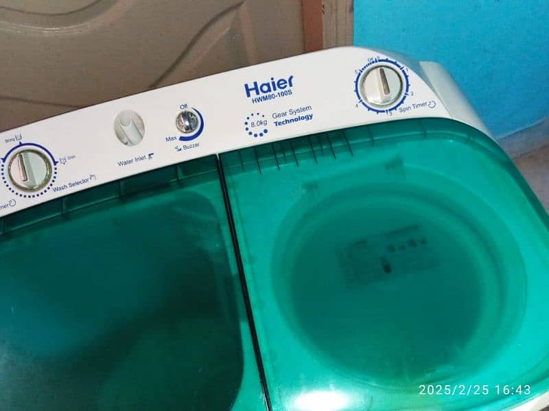 Haier washing machine twin tub model number HWM80-100S 1