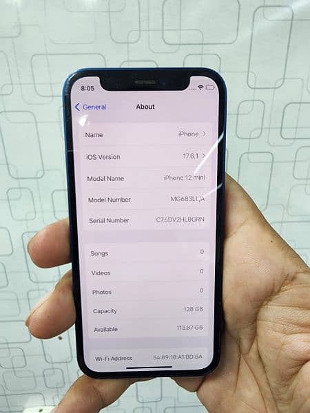 iphone 12 Mini 128GB full sim time 5