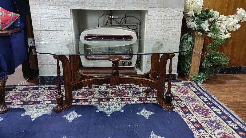 3 pc Center Table with 2 side tables glass top 0