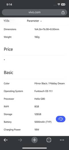 Vivo Y33s All Ok With Box And Charger