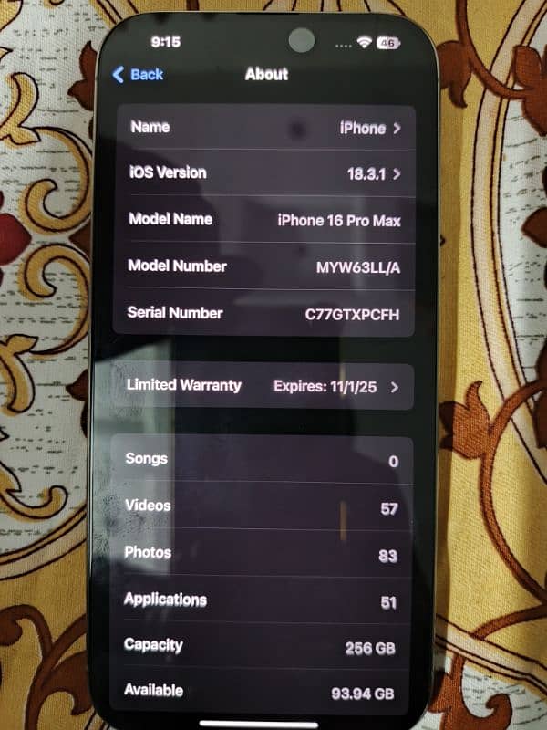 Iphone 16 pro max 256gb (factory unlock) 10/10 5