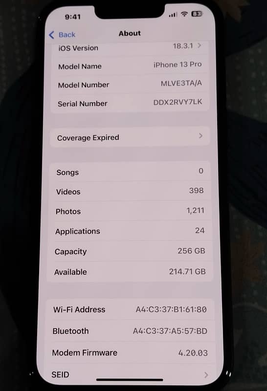 Iphone 13 pro pta approved 256gb 1