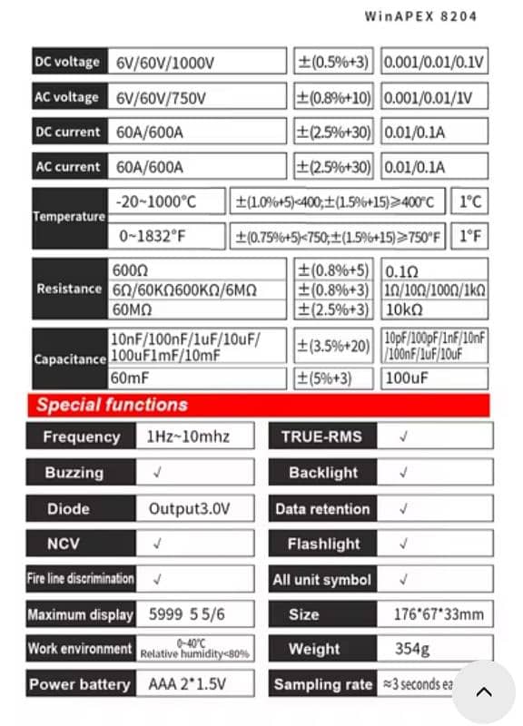 winapex Ac Dc/Solar Clamp meter 3