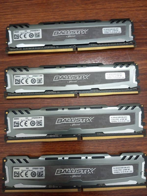 Ballistix DDR4 Ram 32GB (8GB Each) 3000MHz 2