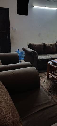 brown colour 5 seater sofa