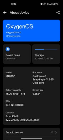 One Plus 8T (LCD Green Line)