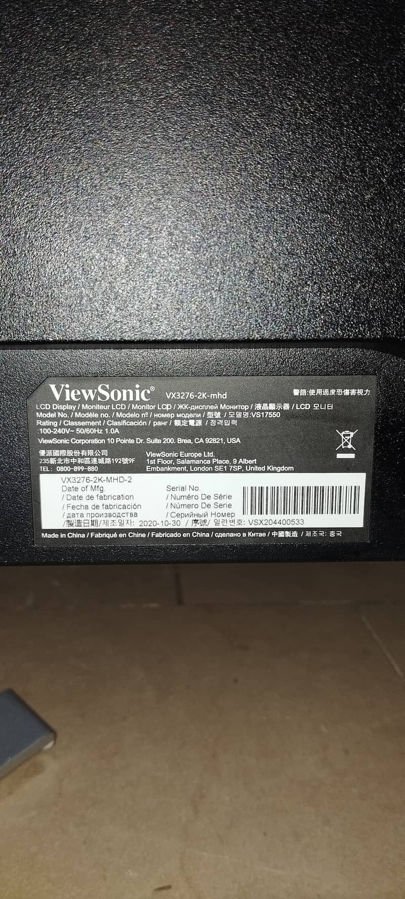 Viewsonic vx3276-2k-mhd Led 2K Borderless Display Monitor 32 inches 3