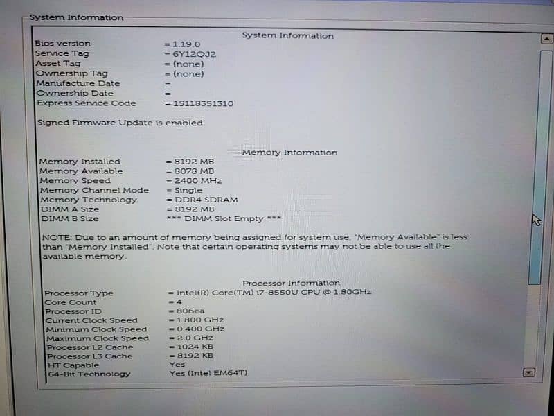 i am selling dell core i7 8th generation 7