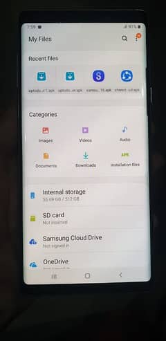 note 9 8GB RAM 512 GB memory