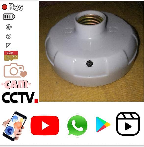 CAMERA Full HD Wifi 1080P Bulb Holder Camera Mini Security Purpose 8