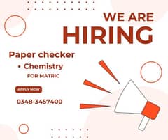 Chemistry  Paper checker is required