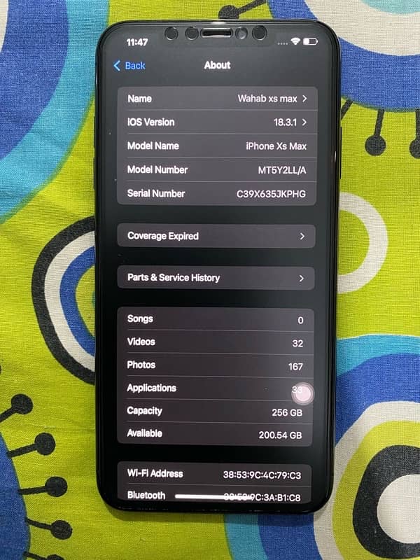 IPHONE XSMAX  256 GB NON PTA 7