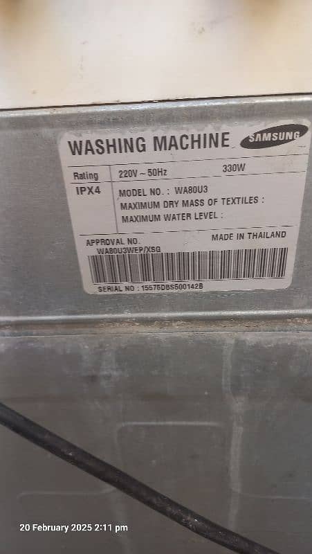 samsung fully automatic washing matchine 7