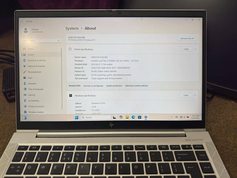 HP EliteBook 840 G7 Core i5/ 10 Gen - Touch Display 5