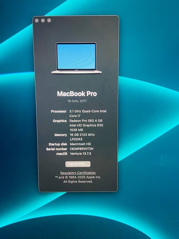 Apple MacBook Pro 2017 Core-i7 16/500GBSSD Radeon Pro 4GB Graphic card 14