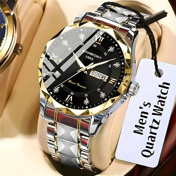 Luxury Men's Stainless Steel Quartz Watch 4