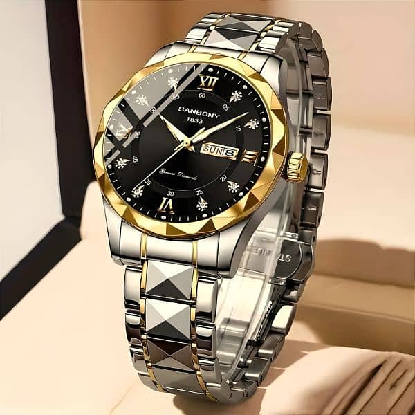 Luxury Men's Stainless Steel Quartz Watch 5