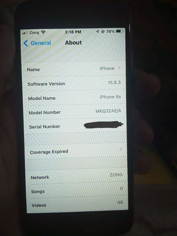 iphone 6s iOS 15.8 spoted 3