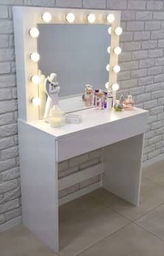 White Vanity Table with Led lights