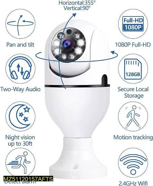 360° WiFi Bulb camera wireless, WhatsApp (03145156658) 2