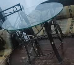 Vintage Metal Glass coffee table/ Antique Metal table/Glass Table