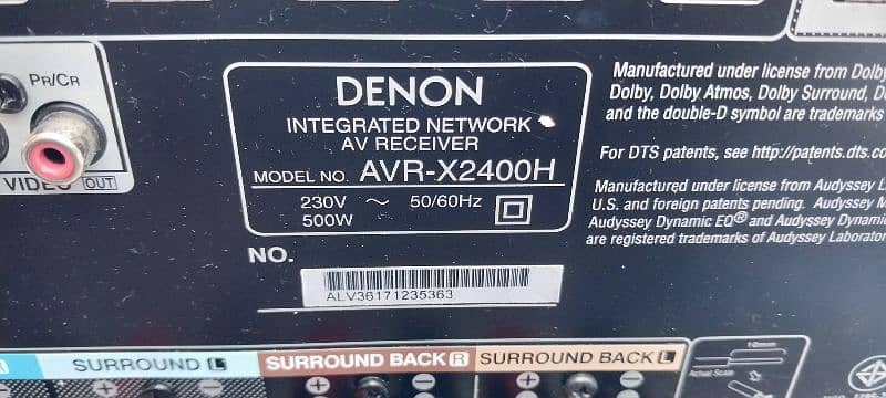 DENON AVR X2400H LIKE JBL BOSE KLIPSCH DENON MARANTZ ONKYO KEF INTEGRA 5