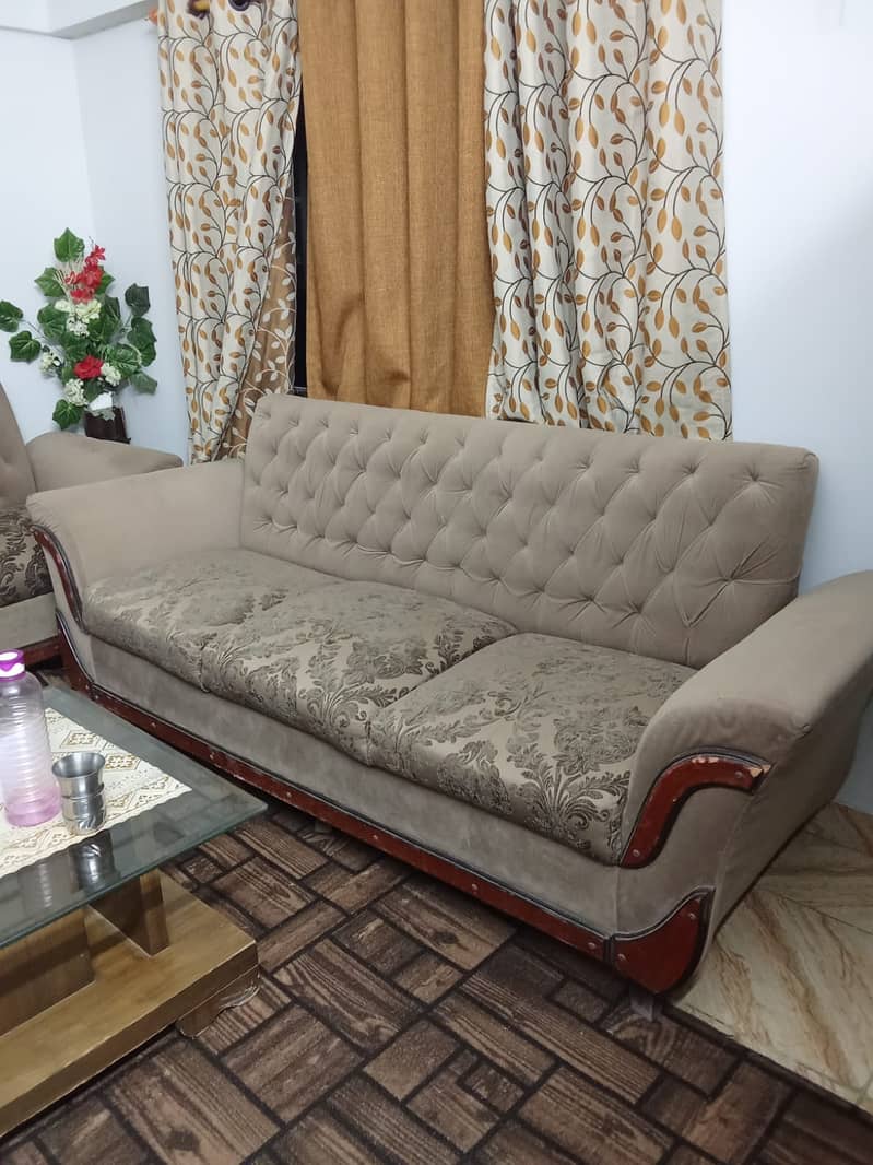 Used Five-Seater Sofa Set with Table 0