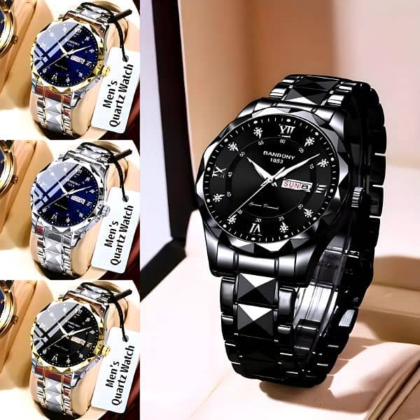 Luxury Men's Stainless Steel Quartz Watch 0