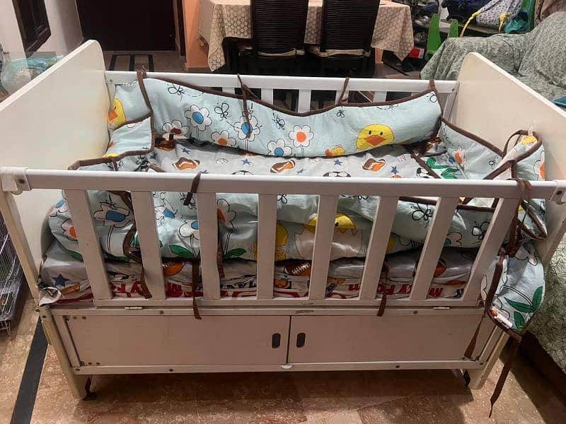 baby cot kids bed with matris 4