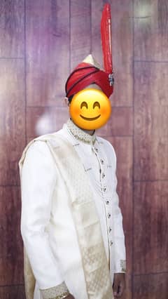 Branded Sherwani with Kulla and Maala