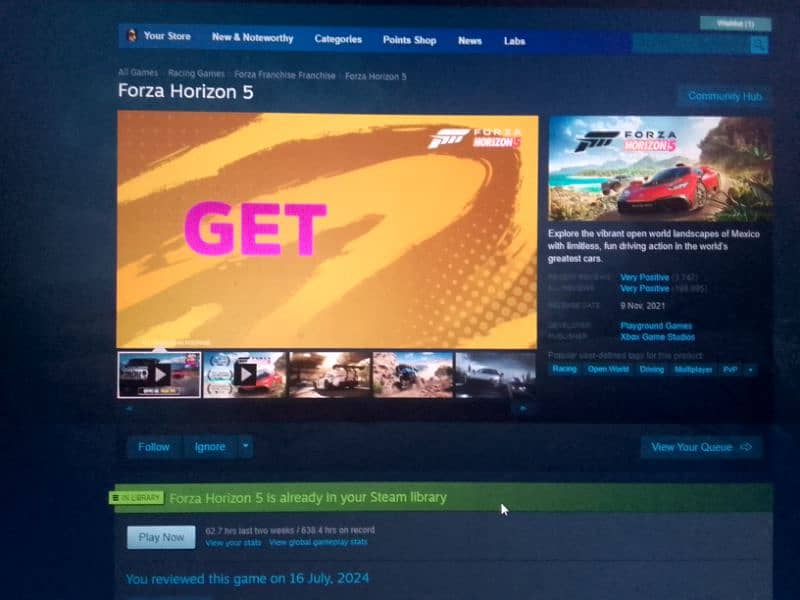 Forza horizon 5 with dlc along with 4 other games can play online 0