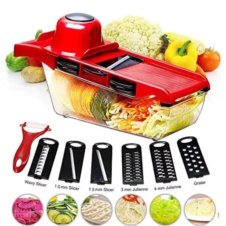 High-Quality 10 in 1 Mandoline Slicer & Vegetable Cutter – Grater with 2