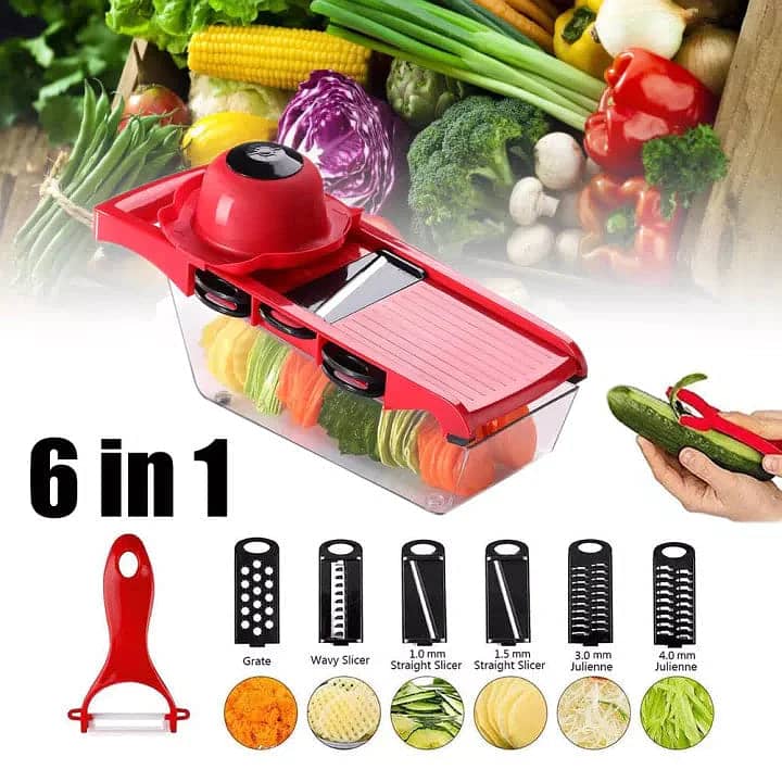 High-Quality 10 in 1 Mandoline Slicer & Vegetable Cutter – Grater with 4